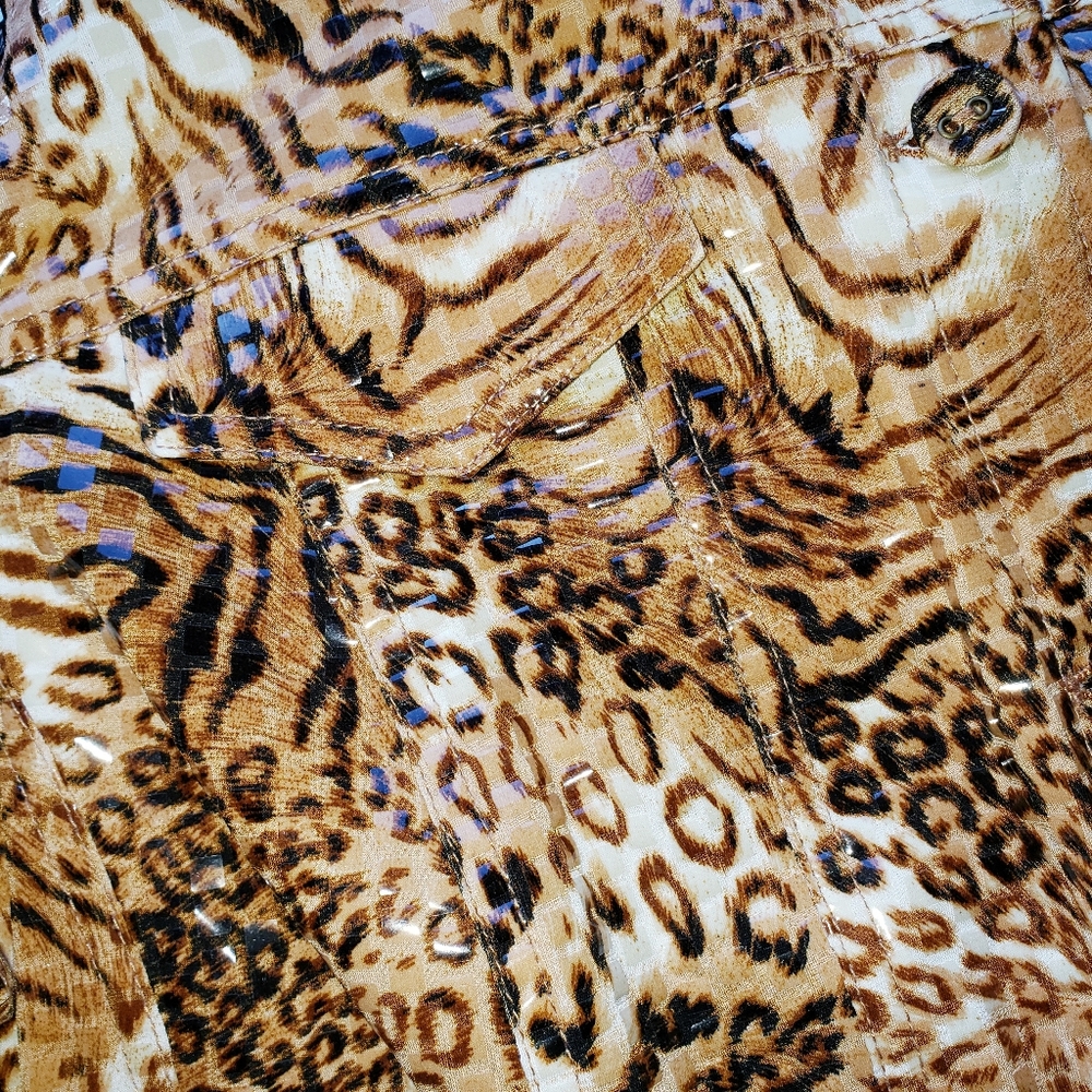 Ruby Rd. Animal Print Jacket Plus Size 18W Tiger Leopard - Picture 8 of 14